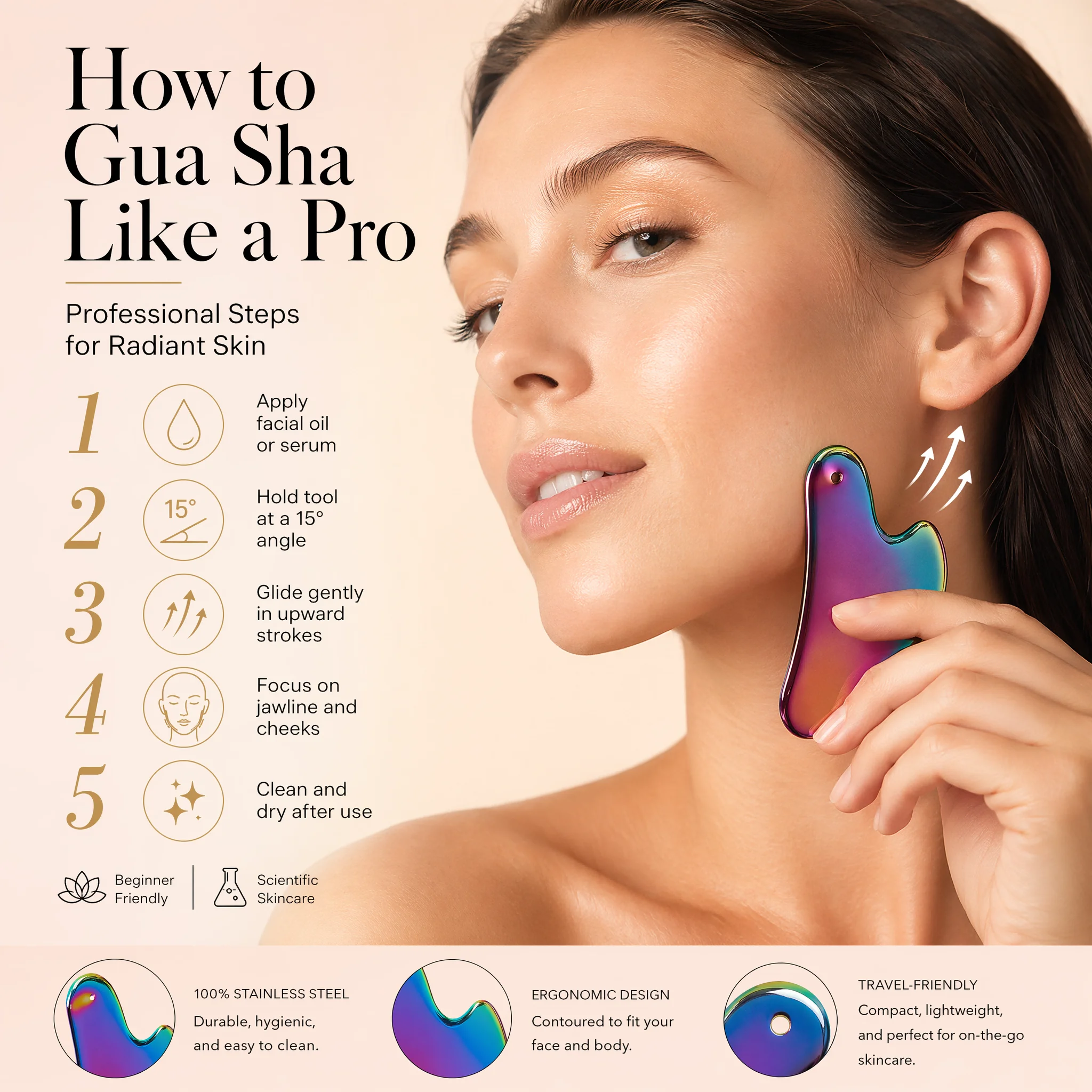 1Pcs Stainless Steel Gua Sha B - Spa Y Wellness recensie en prijs